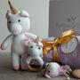 Organic Unicorn Toy Baby Gift Set, thumbnail 1 of 8