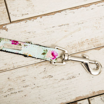 The Barnes Blue Floral Dog Collar And Lead Set, 4 of 5