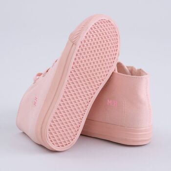 Personalised Pink Kids High Top Trainers, 4 of 6