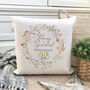 Personalised Golden Wedding Anniversary Cushion Floral, thumbnail 1 of 3