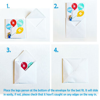 Personalised Lego 'Happy Birthday' Card With Lots Of Balloons, 2 of 2