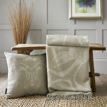 Stag Oatmeal Faux Cashmere Cushion, 3 of 3