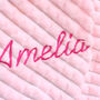 Personalised Pink Embossed Baby Blanket, thumbnail 2 of 9