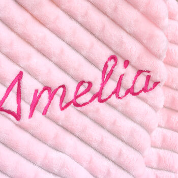 Personalised Pink Embossed Baby Blanket, 2 of 9