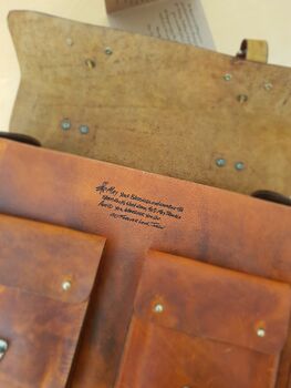 Personalised Handmade Leather Laptop Bag / Gift For Him, 11 of 12