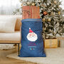 Personalised Denim Christmas Sack With Santa, thumbnail 2 of 5