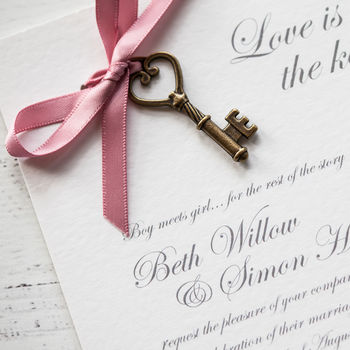 'Love Is The Key' DIY Wedding Invitation Pack, 3 of 10