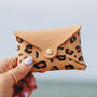 Personalised Leopard Print Leather Card + Coin Purse, thumbnail 1 of 9