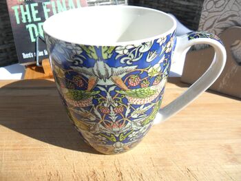 Set Of Six Aspen Mugs In Blue Strawberry Thief Design, 8 of 12