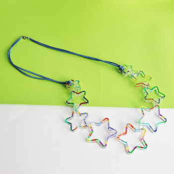 Printed Acrylic Geometric Star Necklace, 7 of 9
