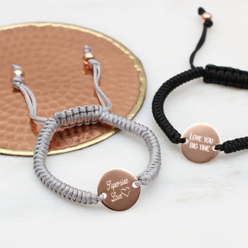 Personalised 18ct Rose Gold Plated Friendship Bracelet, 2 of 6