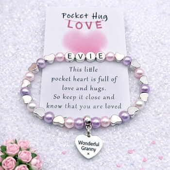 Personalised Grandma Bracelet Birthday Or Mother's Day Gift From Granddaughter, 3 of 12