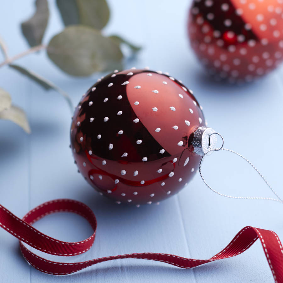 Red Mini Spot Bauble By The Christmas Home | notonthehighstreet.com