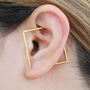 Round Geometric Gold Plated Silver Hoop Earrings, thumbnail 4 of 10