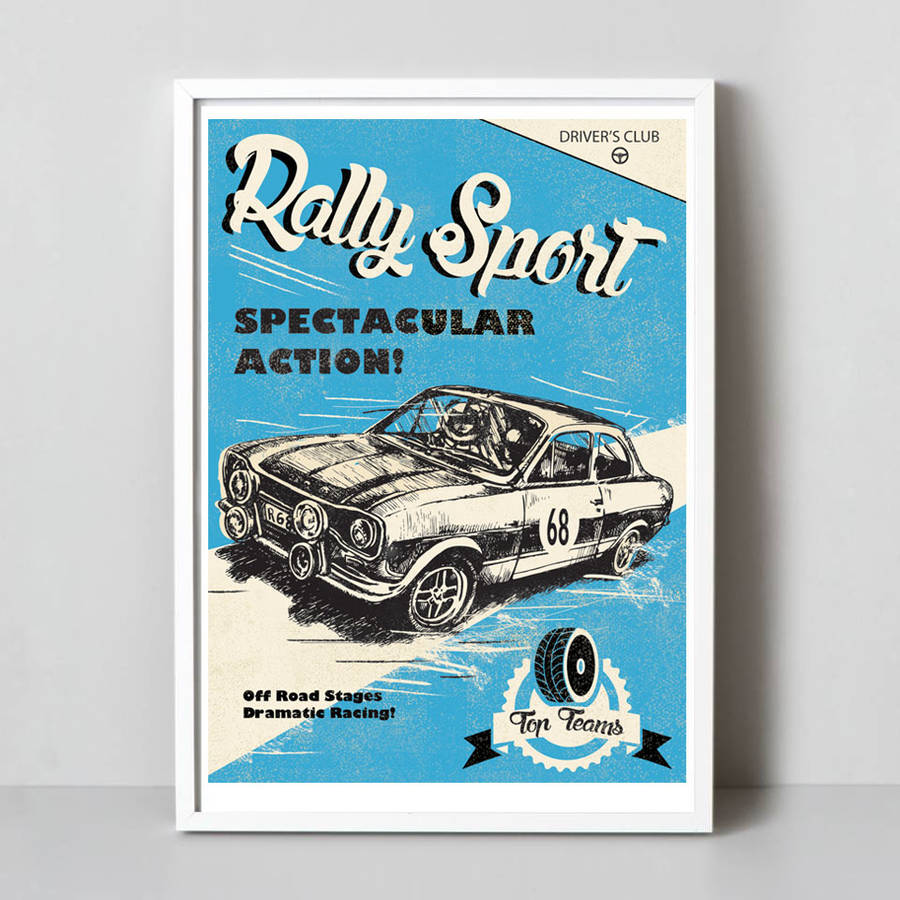Retro Rally Car Print, 1 of 2