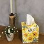 Wooden Yellow Daffodil Tissue Box Cover, thumbnail 1 of 3