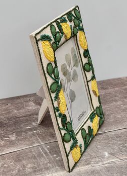Lemon Beaded Patterned Photo Frame, Five X Seven, 3 of 3