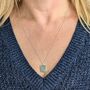 The Rectangle Aquamarine Necklace, Silver, thumbnail 4 of 9