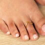 Stainless Steel Wave Toe Ring In Gold Plating, thumbnail 1 of 4