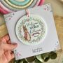 New Baby Rabbit Floral Card Pink, thumbnail 1 of 3
