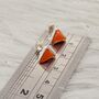 Red Coral Sterling Silver Studs, thumbnail 6 of 6