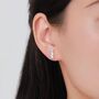 Mismatched Sterling Silver Cute Weasel Stud Earrings, Asymmetric Ferret Earrings, thumbnail 9 of 11
