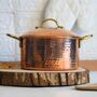 Hammered Solid Copper Cookware Set With Lid, Tin Lined Inside, thumbnail 1 of 8