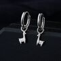 Sterling Silver Cute Llama Dangle Huggie Hoops, thumbnail 1 of 11