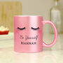 Personalised Eyelashes Pink Glitter Ceramic Mug, thumbnail 4 of 8