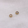 9ct Solid Yellow Gold Circle Stud Earrings With Cz, thumbnail 1 of 5