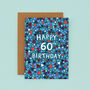 60th Birthday Card For Men, Geometric 60th Card, For Him, thumbnail 2 of 2