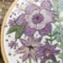 'Birdsong' Floral Linen Panel Embroidery Pattern Design, thumbnail 7 of 10