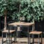 Black Steel And Teak Garden Table And Bench Set, thumbnail 4 of 5