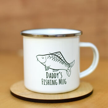 Personalised Fishing Camping Gift Enamel Mug, 5 of 8