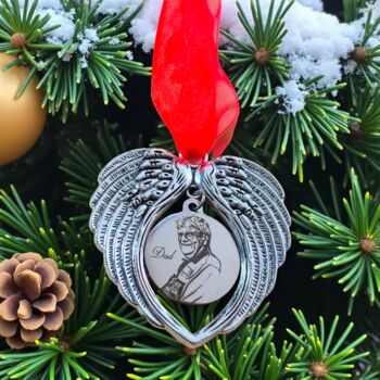 Angel Wings Remembrance Ornament With Engraved Pendant, 2 of 2