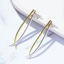 Sterling Silver Long Drop Spiked Ear Jacket Earrings, thumbnail 5 of 7