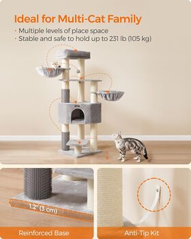 Heavy Duty Cat Tower With Scratching Posts And Caves, 9 of 11