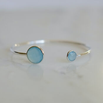 Sterling Silver And Chalcedony Bangle, 2 of 4