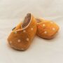 Yellow Spot Fabric Unisex Baby Shoes, thumbnail 3 of 10