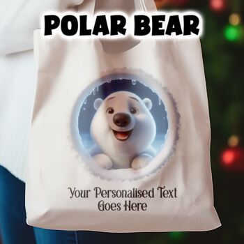 Personalised Christmas Breakout Animals Tote Gift Bag, 4 of 7