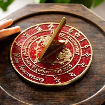40th Ruby Anniversary Sundial Gift Celebration Present, 4 of 5
