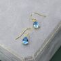Sterling Silver Topaz Blue Cz Droplet Drop Earrings, thumbnail 4 of 12