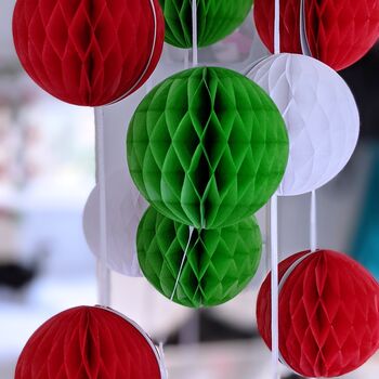 Honeycomb Paper Ball Garland All Colours, 6 of 10