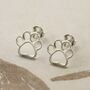 Sterling Silver Paw Print Studs, thumbnail 1 of 9