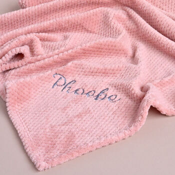 Personalised Dusty Pink Honeycomb Baby Blanket, 10 of 12
