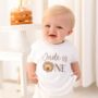 Lion Embroidered Personalised First Birthday One T Shirt, thumbnail 1 of 8