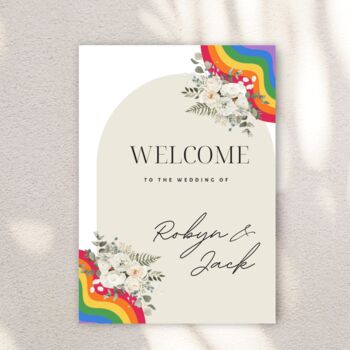 Gay Lesbian Rainbow Custom Wedding Welcome Sign/ Foam Board, 2 of 5