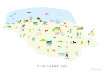 Map Of Exmoor National Park Art Print, 3 of 3