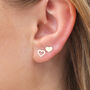 9ct Gold Open And Closed Heart Stud Earrings, thumbnail 1 of 3