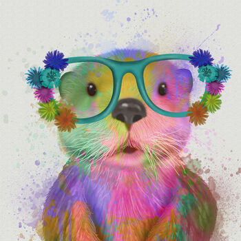 Otter, Rainbow Splash Art Print, 2 of 7